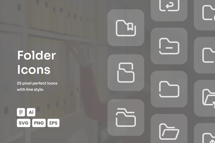 Folder Dashed Line Icons