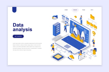 Data Analysis Isometric Landing Page