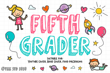 Fifth Grader - all caps funny doodle font
