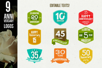 Anniversary Flat Modern Logo Designs / Badges