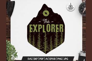Retro Explorer Badge / Vintage Travel Logo Patch