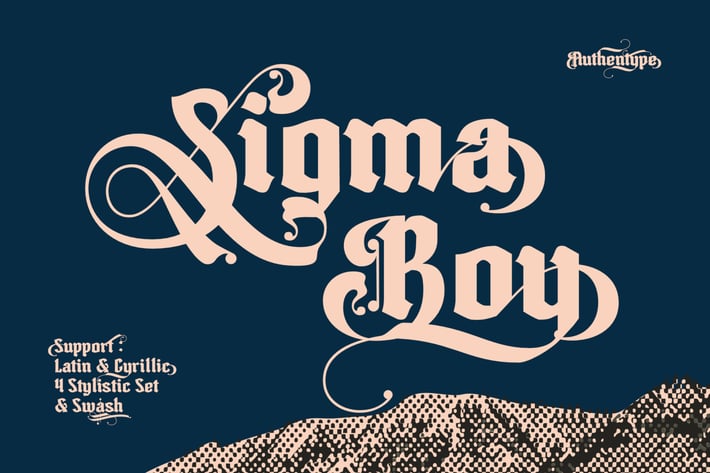 Sigma Boy – elegant blackletter font