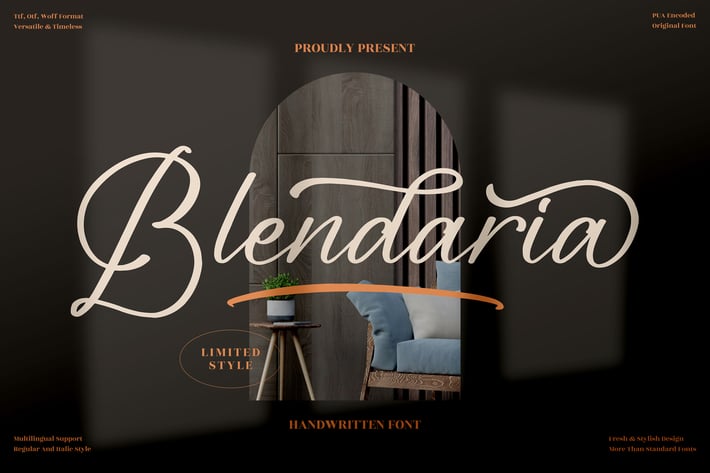 Blendaria Modern Script Font