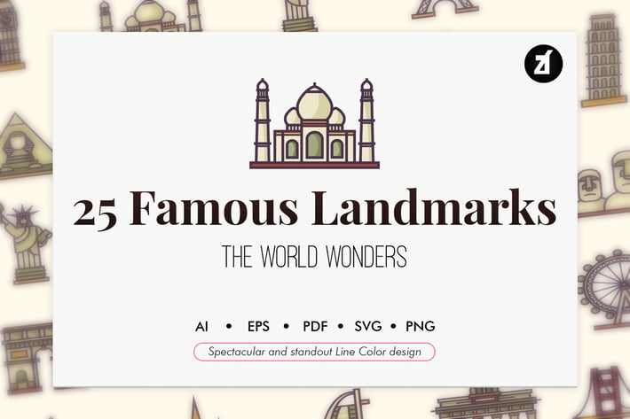 25 Famous landmark elements