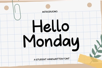 Hello Monday - Student Handwritten Font