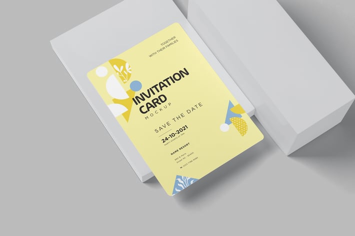 Beautiful 5x7 Vertical Invitation Card Mockups