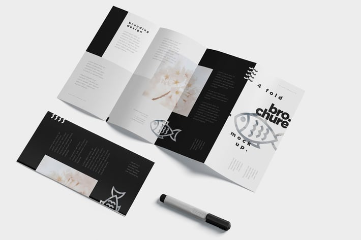 4 Fold Brochure Mockups
