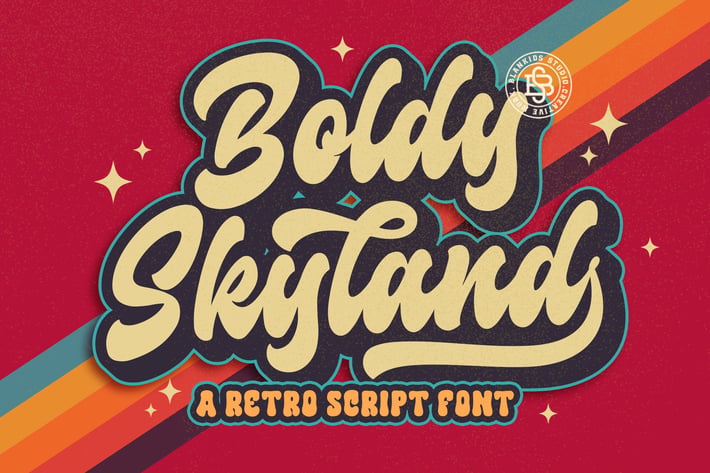 Boldy Skyline a Retro Script Font