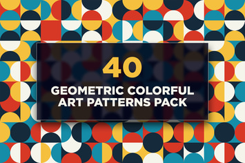 40 Geometric Colorful Art Patterns Pack