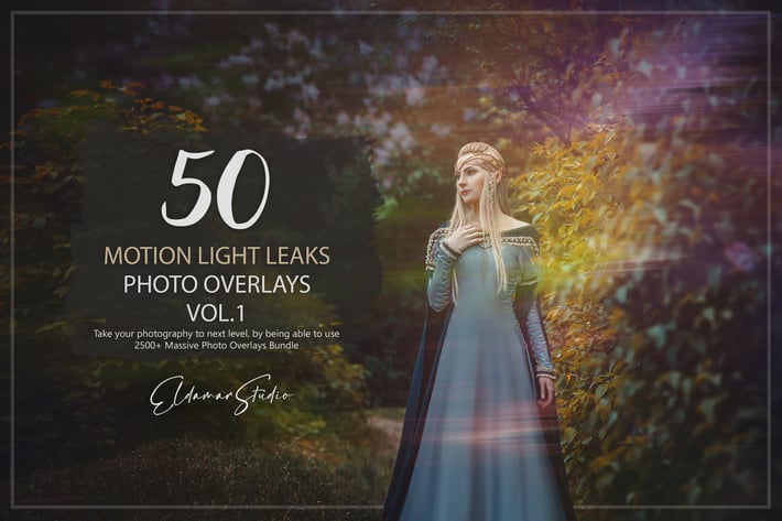 50 Motion Light Leaks Photo Overlays - Vol. 1