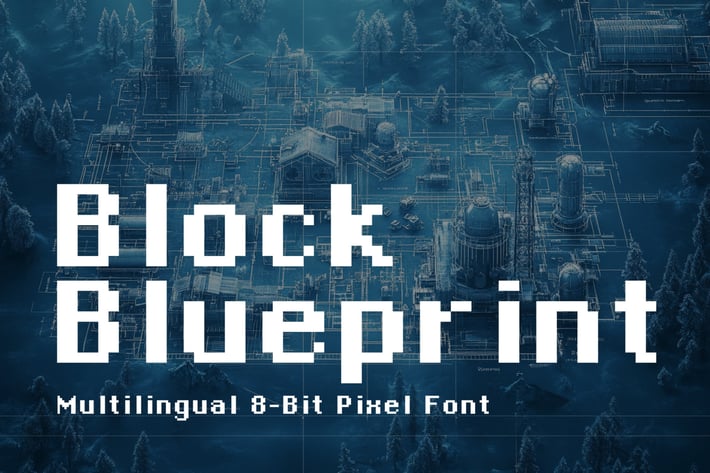Block Blueprint - 8-bit Pixel Font