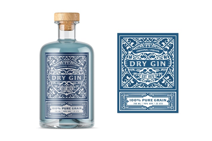 Vintage Liquor Bottle Packaging Layout 