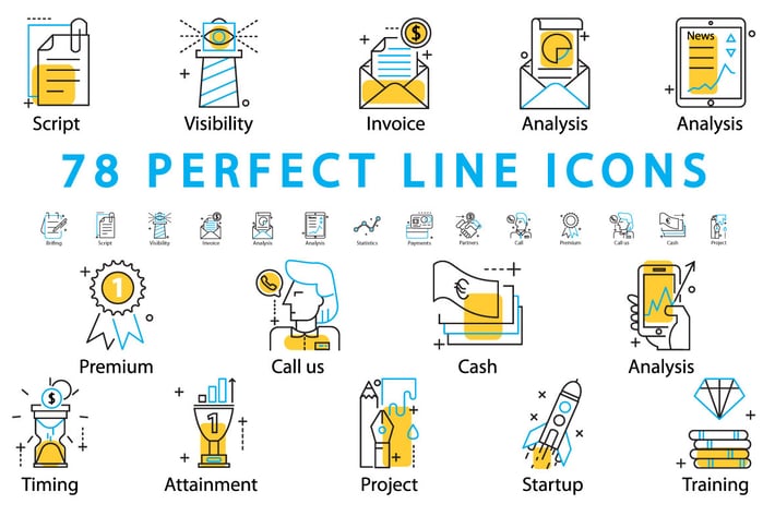 78 PERFECT LINE ICONS
