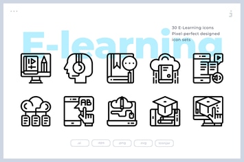 30  E-Learning Icons 