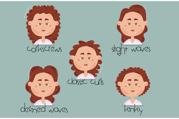 Curly Hair Types Illustration
