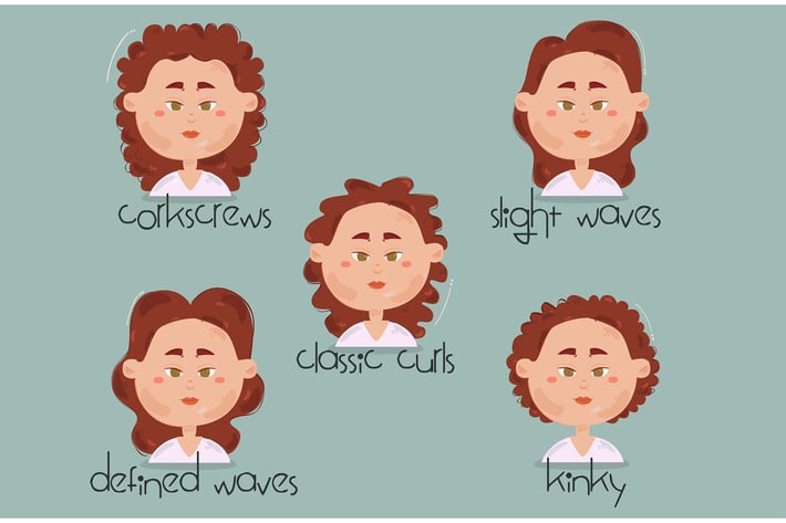 Curly Hair Types Illustration