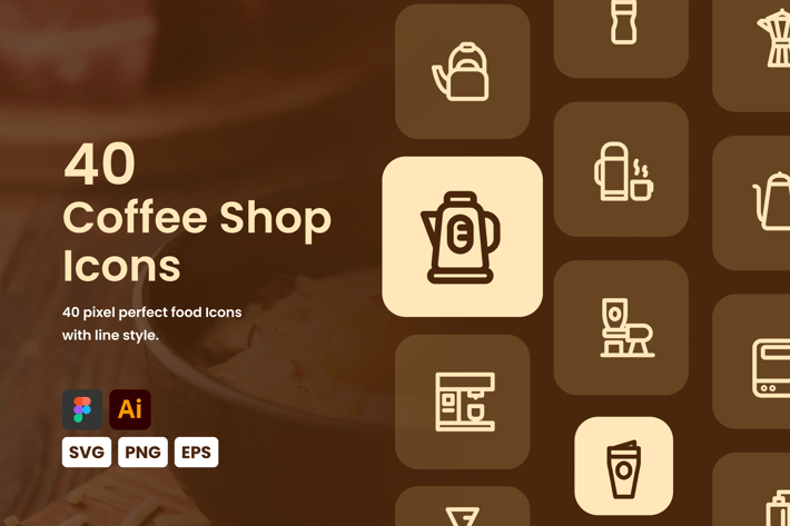 Coffee Shop Line Icons