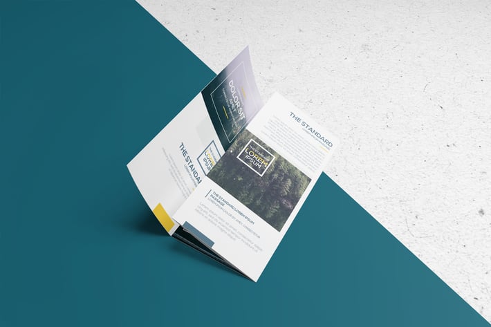 Four Panel Roll Fold Brochure Mockups
