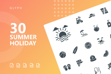 Summer Holiday Glyph Icons
