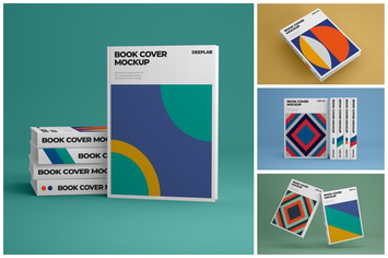 Vertical Book Hardcover Mockup Set