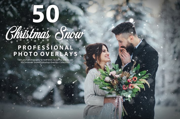 50 Christmas Snow Photo Overlays - Vol 2