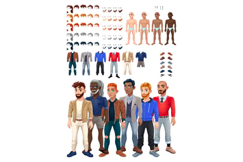 Dresses and Hairstyles Game with Male Avatar