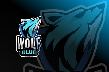 Wolf Blue Esport Logo Template