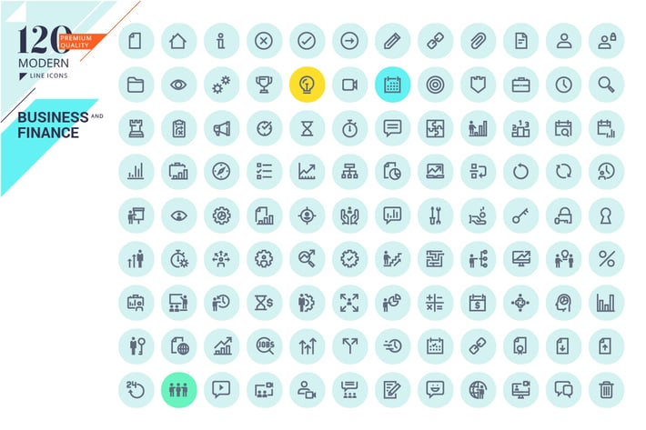 Business and Finance Line Icons 