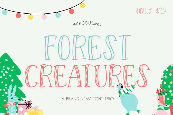 Forest Creatures Font Trio