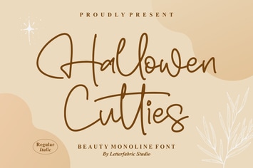 Hallowen Cutties Monoline Font