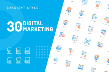 Digital Marketing Flat Icons