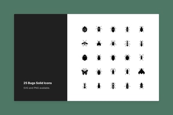 Bugs Icon Set - Solid Style