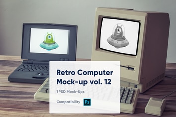 1 Retro Computer Mockup vol. 12