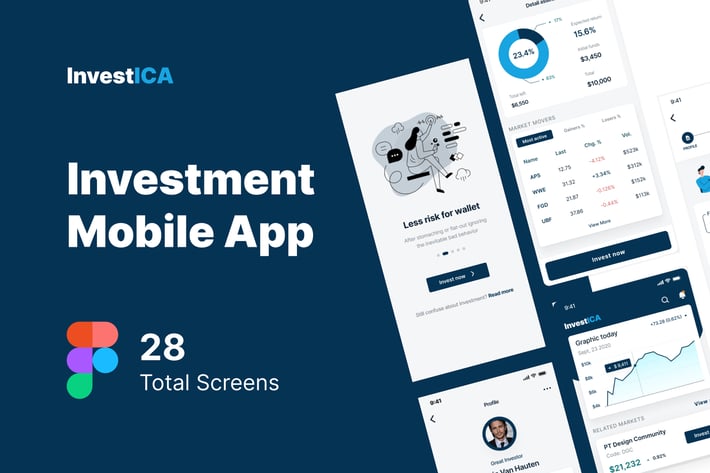 Investica - Investment Mobile App UI kit Figma