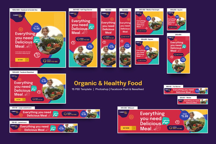 Organic & Healthy Food Banners Ad