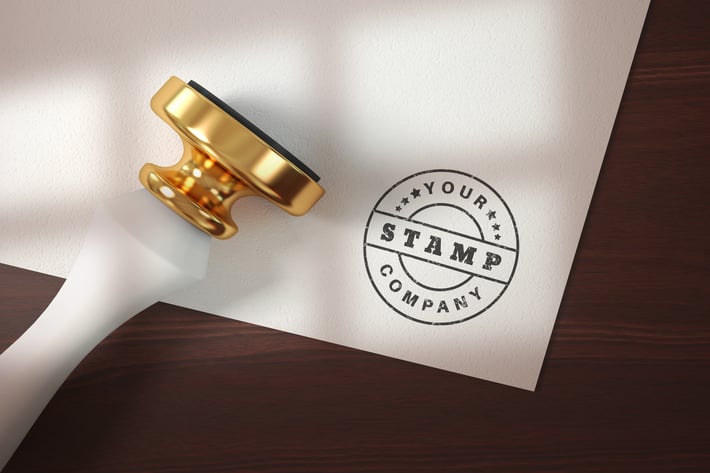 Rubber stamp logo - mockup template