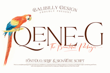 Qene-G - Serif & Signature Script Font Duo