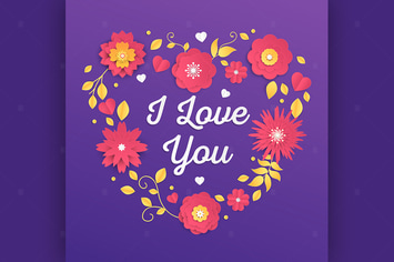 I love you - modern vector colorful illustration