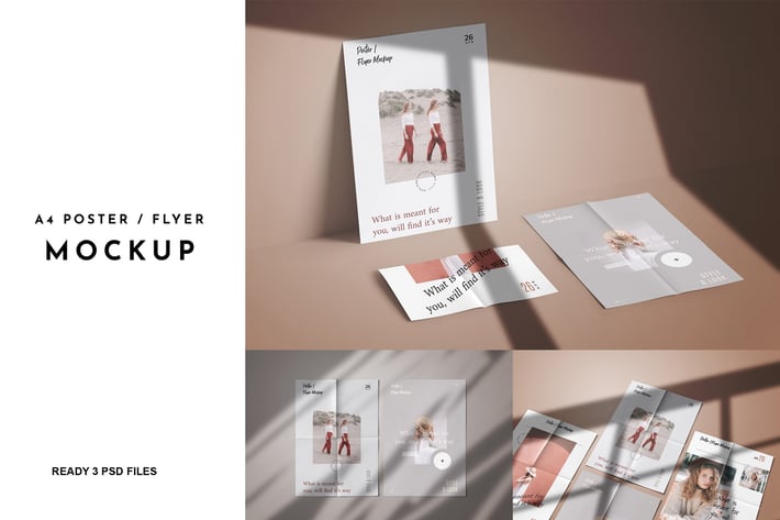 3 Psd A4 Poster/Flyer Mockup