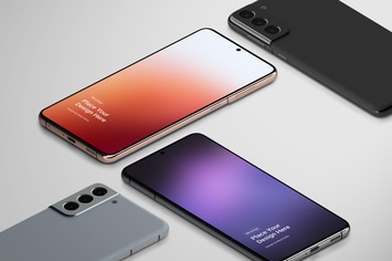 Samsung Galaxy S21 isometric Mockup