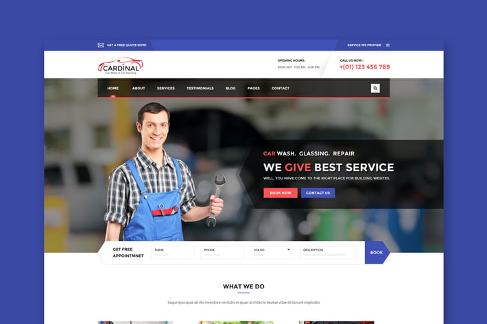 Car Dinal - Car Wash & Workshop PSD Template