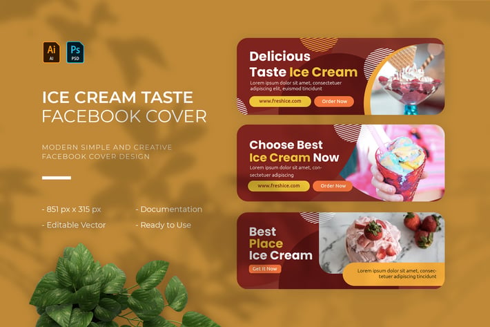 Ice Cream Taste | Facebook Cover