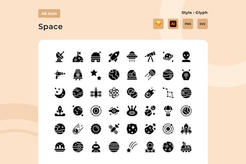 Space Glyph Style Icon Pack