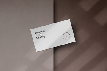 Business Card Mockup with Shadow Overlay 