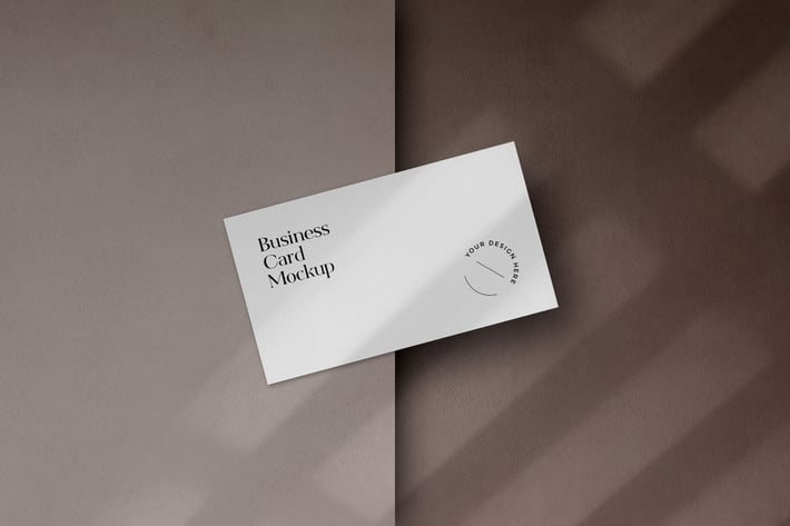 Business Card Mockup with Shadow Overlay 