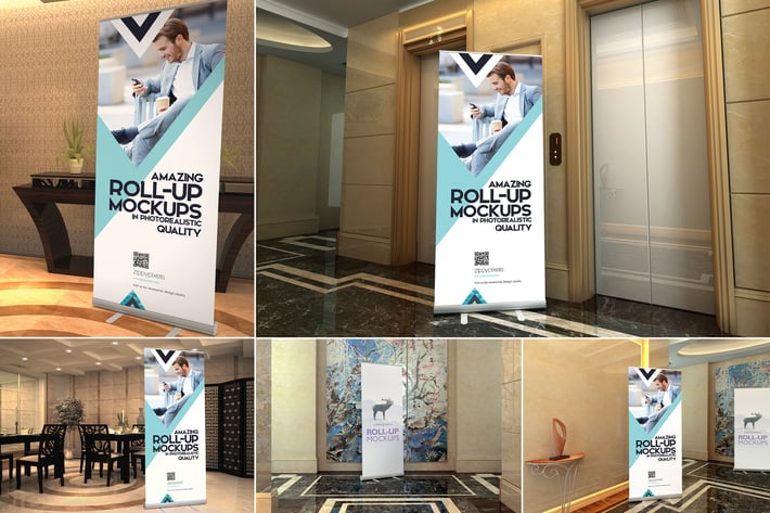 Roll-up Banner Mockup PSD