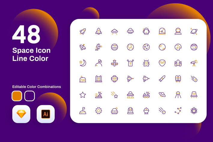 Space Icon Line Color 