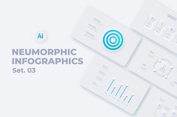 Neumorphic Infographics Set 03