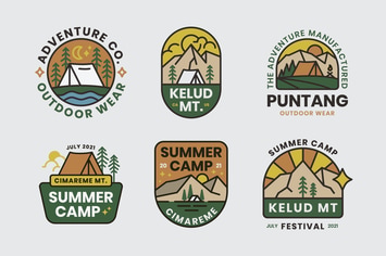 6 Boy Scout Retro Summer Camp Badges