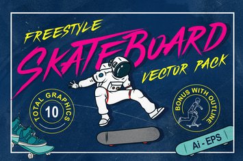 Freestyle Skateboard Illustration Vector Pack